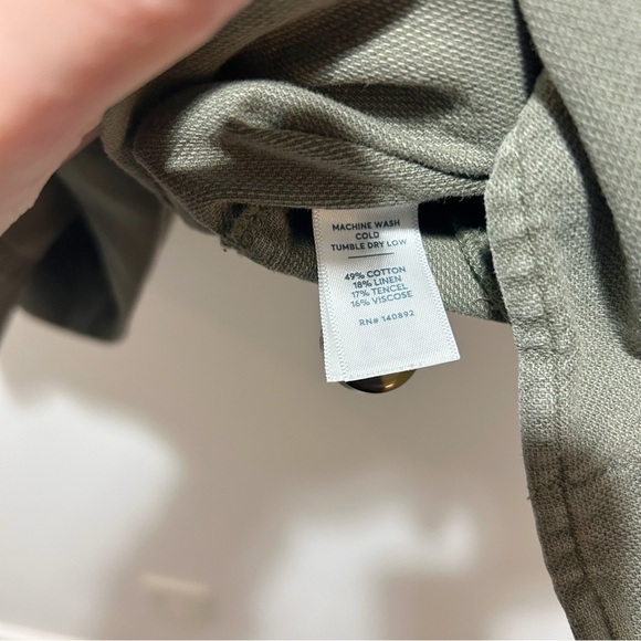 Marine Layer Zito Chore Coat in Olive Green Size Medium Linen Stars Moon - Picture 13 of 16